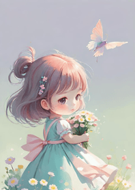 Little girl and dog   116e80