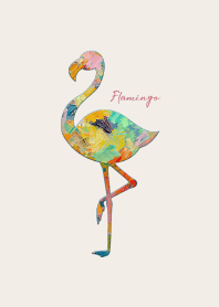 Oil painting of flamingo 72