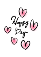 Happy Day - watercolors heart -