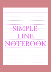 SIMPLE PINK LINE NOTEBOOK/DUSTY RED
