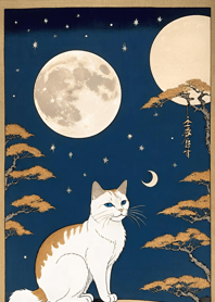 Cat under the Moon 4761B0