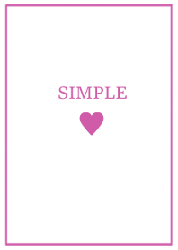 SIMPLE HEART =white pink=