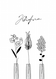 Scandinavian design flower monochrome.