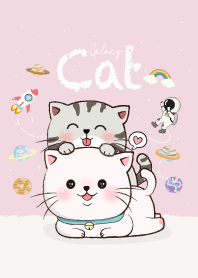 Cat On Galaxy. (Pink)