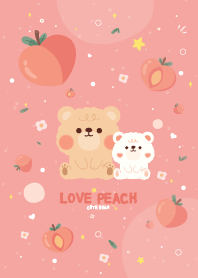 Teddy Bear Love Peach Kawaii