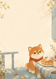 Scarlet Shiba Apple Waffle Porch