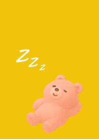 Pink Bear on yellow