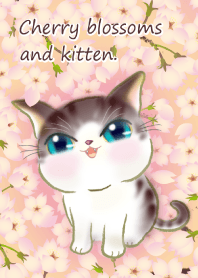 桜の花と子猫ちゃん。