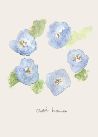 Blue flower theme. watercolor
