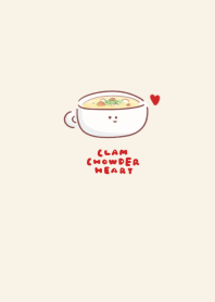 simple clam chowder heart beige