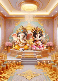 Ganesha and Lakshmi, rich and loving