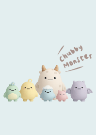 Cute chubby monster.white1