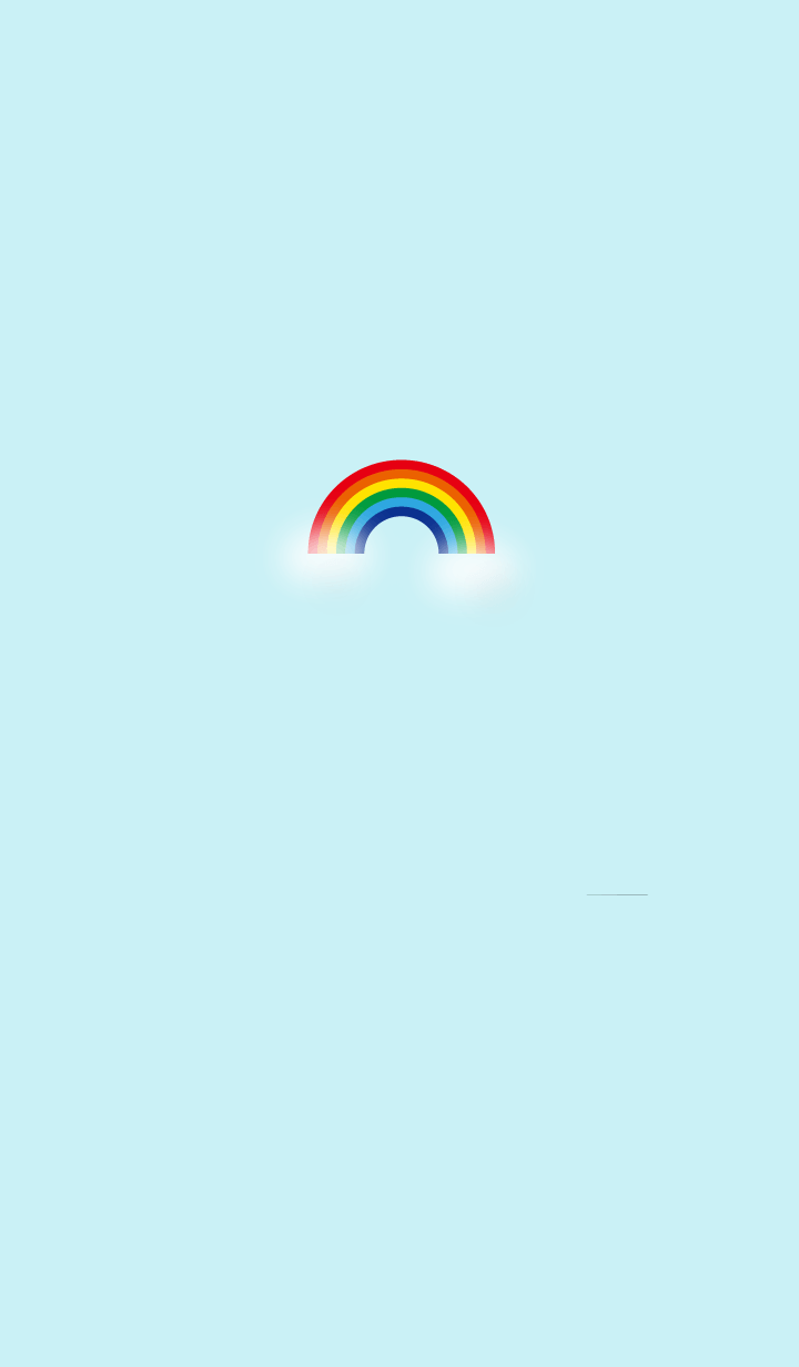 Blue sky and rainbow simple one point