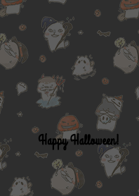 The cute animal's Happy Halloween