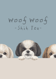 Woof Woof - Shih Tzu - DUSTY BLUE