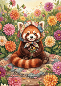 แพนด้าแดงกับดอกรักเร่