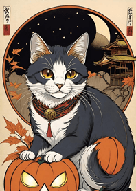 Ukiyo-e - Halloween cat fe8A96