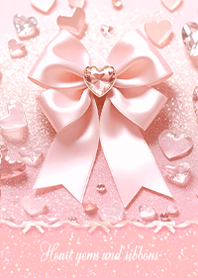 Sparkling hearts & ribbons -  Pink 2