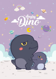 Angry Dino Love Galaxy Violet