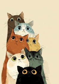 Vintage Style Multi-Color Kittens Z