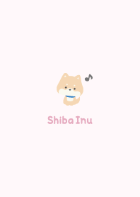 Shiba Inu3 Musical note - Pink