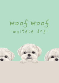 Woof Woof - Maltese dog - MINT GREEN
