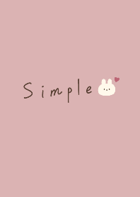 シンプルうさぎ・くすみピンク×ブラウン2