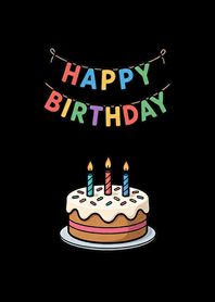 生日快樂願望實現(護眼黑色)