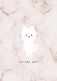 White cat and marble pinkbrown26_2