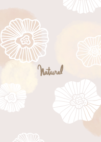 Flower watercolor circle beige2 Japan