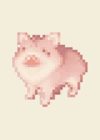 Pig Pixel Art Theme  Beige 03