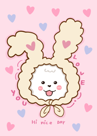 Dog I love you cute pink minimal