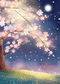 Beautiful night cherry blossoms#68