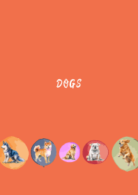 The good dogs3 on red & yellow