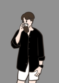 ผู้ชายเทสดี ใส่เชิ๊ตสีดำ