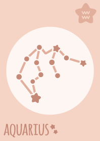 Aquarius Sign'PinkOrange'