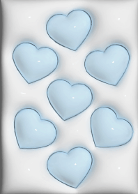 Plump heart white and light blue