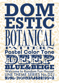 Domestic Botanical Pastel Deep BlueBeige