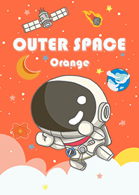 浩瀚宇宙 可愛寶貝太空人 太空船 橘色