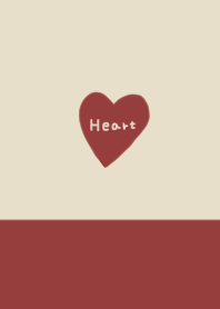 大人レッドとベージュ。ハート。