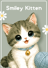Smiling Cute Kitten green
