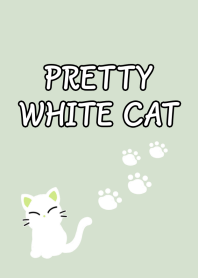 PRETTY WHITE CAT Theme/GREEN BEIGE