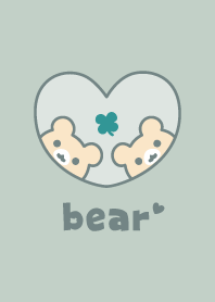 くまクローバー[くすみグリーン]