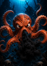 Angry Octopus: Deep Ocean Ink Attack