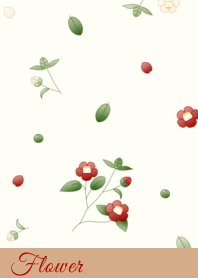 ดอกไม้ 004 【ดอกเคมีเลีย×2×สีน้ำตาล】