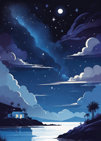 Night starry sky with nebula d9E060