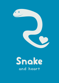 Snake & heart Cerulean Blue