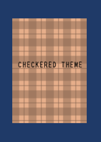 DUSTY ORANGE CHECKERED THEME/NAVY BLUE