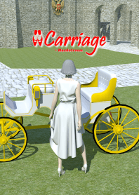 美しい彼女とお城と馬車