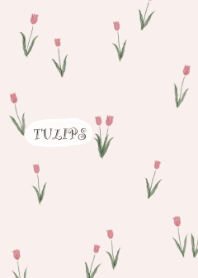 Watercolor Tulips/Dull pink